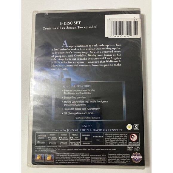 Angel TV Series Vampire  Complete Season 2 Collection DVDs with 6 Discs Sealed - Picture 2 of 3